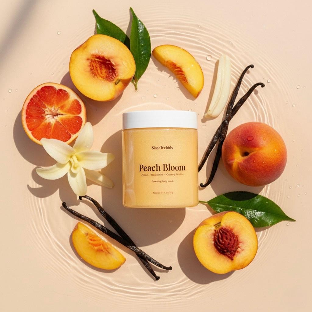Peach Bloom lightly foaming Body Scrub