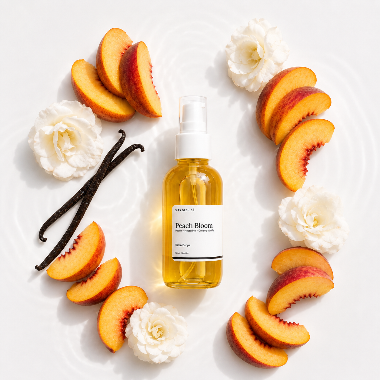 Peach Bloom Satin Drops 4oz