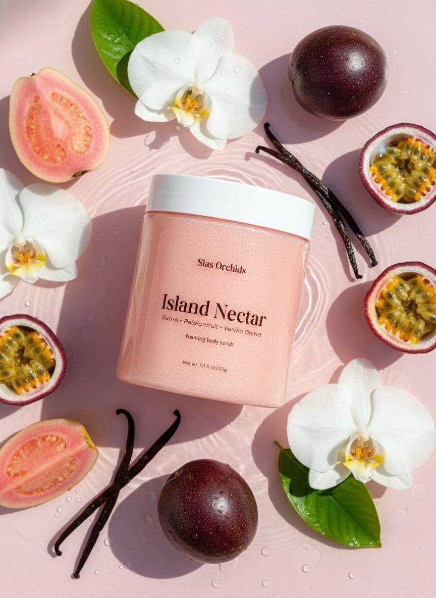 Island Nectar lightly foaming Body Scrub